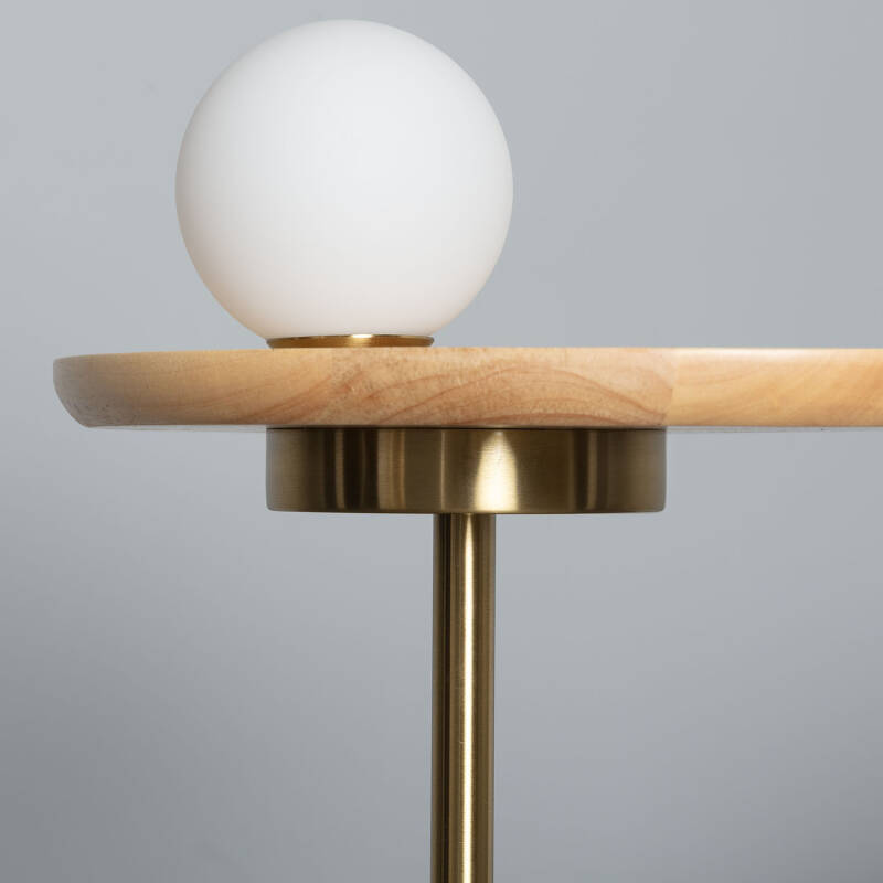 Product of Wood and Glass Table Lamp Brandt ILUZZIA