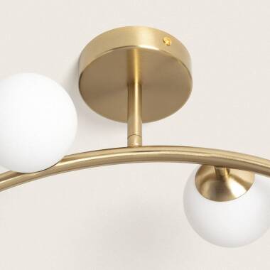 Product van Plafondlamp van Metaal en Glas  Moonlight Brass Ovo 4 Spots