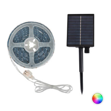 Product of 5m 3V DC 30LED/m Outdoor Solar RGB LED Strip 8mm Wide Cut at Every 3cm IP65 