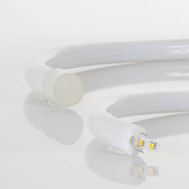 Prodotto da Striscia Neon LED Regolabile 220V AC 120 LED/m Circolare 360  Bianco Naturale IP67 su Misura Taglio ogni 100cm 