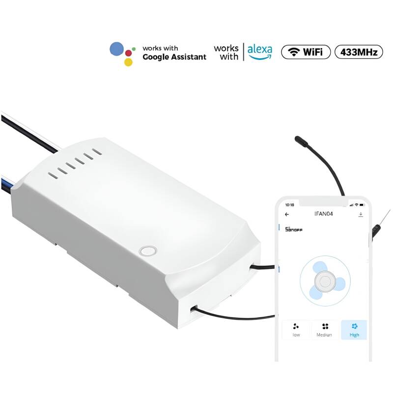 Produkt od Wifi Řídící Jednotka pro Stropni Ventilátor  AC SONOFF iFan04-H