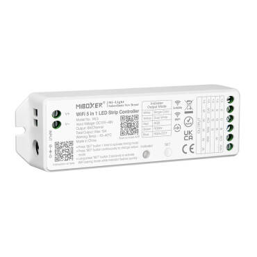 Product MiBoxer 12/24V DC 5 in 1 Monochrome/CCT/RGB/RGBW/RGBWW WiFi LED Dimmer Controller