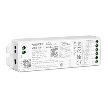 LED-Controller Dimmer WiFi 5 in 1 für Einfarbige/CCT/RGB/RGBW/RGBWW/RGBWW 12/24V DC MiBoxer