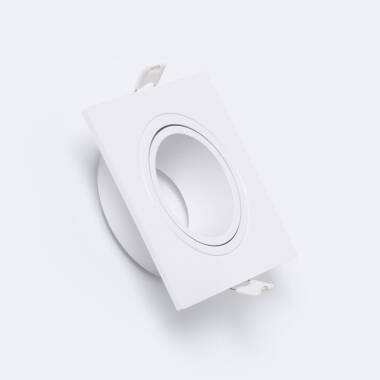 Portafaretto Downlight Quadrato Bianco per Lampadina LED GU10 / GU5.3 Foro 75x75 mm