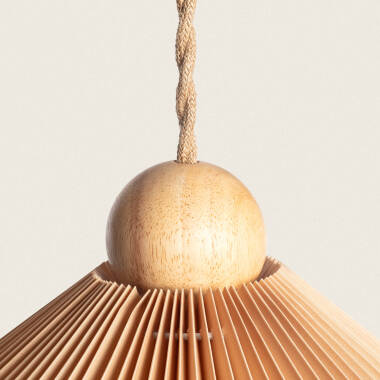 Product of Luanda Wood & Fabric Pendant Lamp 