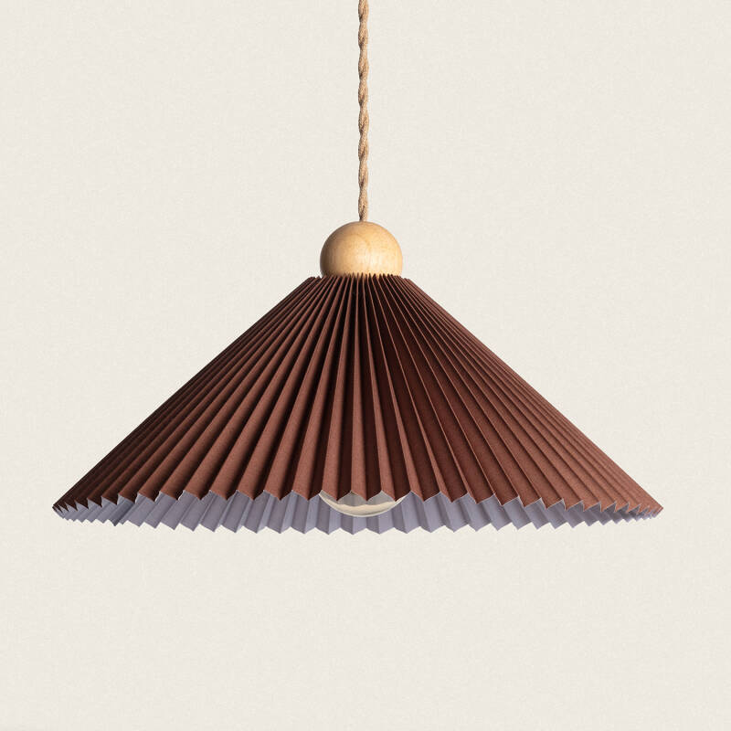 Product of Luanda Wood & Fabric Pendant Lamp 