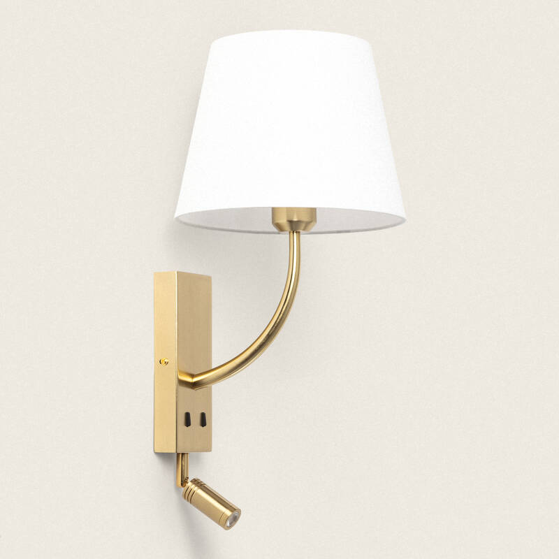 Prodotto da Lampada da Parete con Luce di Lettura 2.5W Metallo Gold-Teylo Conne