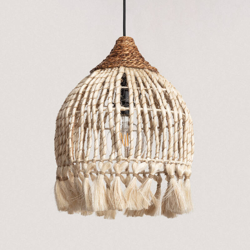 Product of Kempo Buki Rattan & Ramie Pendant Lamp ILUZZIA 