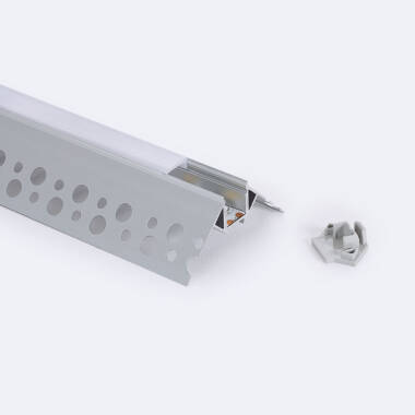 Plasterboard Recessed Aluminium Corner Profile LED Strips up to 9mm