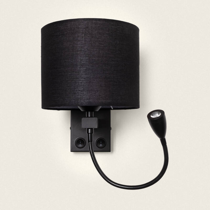 Product of Kianga 2.5W Metal Wall Lamp with Reading Light in Black 