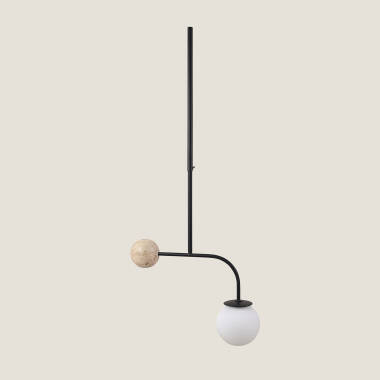 Bradwall Metal & Travertine Ceiling Lamp