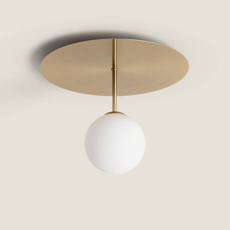 Product van Plafond Metaal en Glas Moonlight Brass