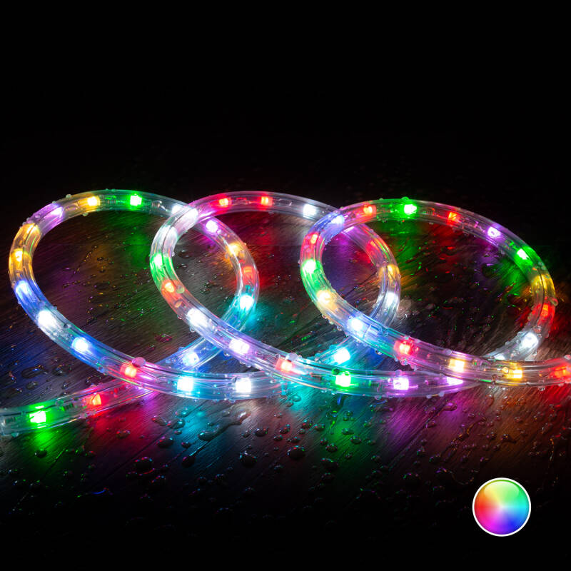 Produit de Gaine LED Ronde 220V AC 36 LED/m RGB IP65 Coupe tous les 100 cm sur Mesure