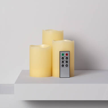 Product of Pack of 3u LED Natural Wax Candle with Remote Control