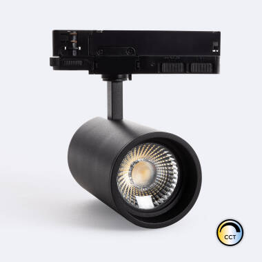 Spot LED sur Rail Triphasé 40 W Marí CCT CRI 90º No Flicker Noir pour Boutique de Vêtements