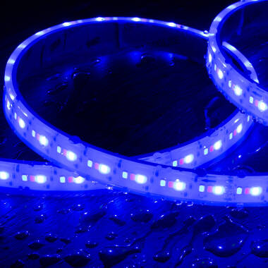 Product van  Rol RGB LED Strip 220V AC Silicone FLEX 192 LED/m Breedte 14 mm 25 Meter IP67 Soldeer baar om de 10 cm 