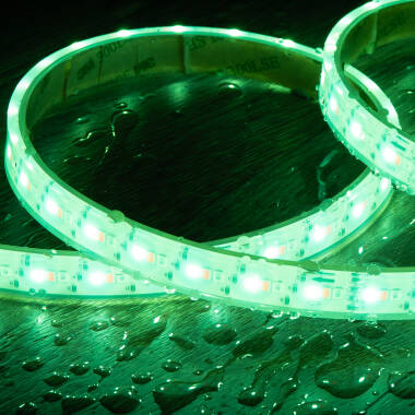 Product van  Rol RGB LED Strip 220V AC Silicone FLEX 192 LED/m Breedte 14 mm 25 Meter IP67 Soldeer baar om de 10 cm 