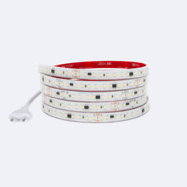 Product LED Strip Dimbaar 220V SMD2835 Zelfregulerend 110 LED/m 1150 Im/m Breedte 12 mm IP65 in te korten om de 10 cm