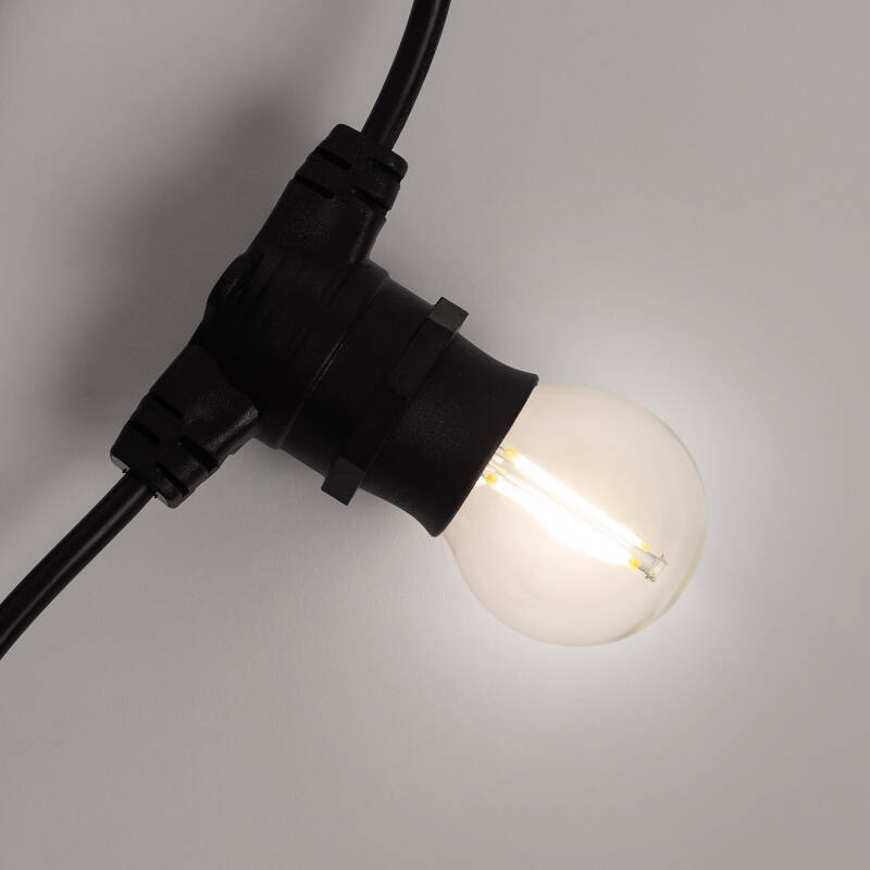 Prodotto da Kit Ghirlanda Luci per Esterno IP44 5m Nero + 5 Lampadine Filamento LED B22 2W G45