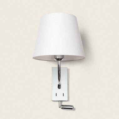 Product van Wandlamp met Leeslamp 2.5W Metaal Silver-Teylo Conne