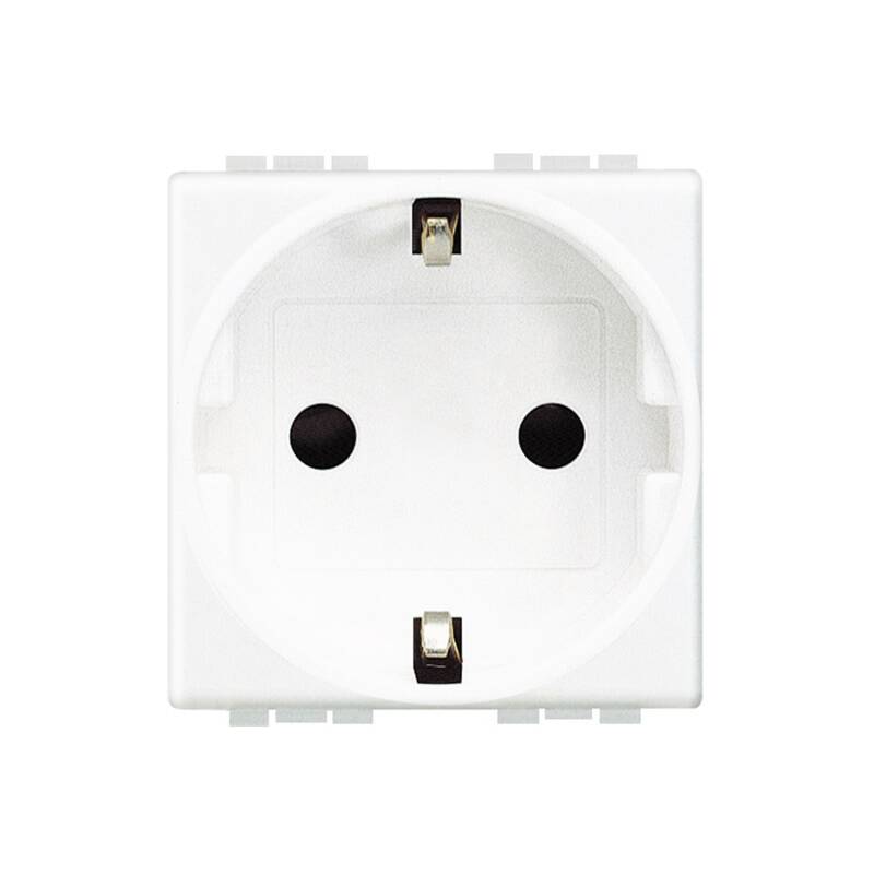 Prodotto da Presa di Corrente 2P+T 2 Moduli 16A Connessione a Vite BTicino Living Light N4141 