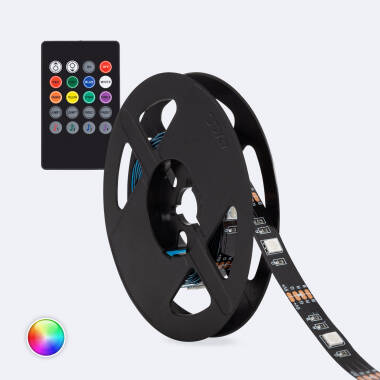 KIT: 2m 5V DC RGB LED Strip 24LED/m with USB Connection for TV IP20