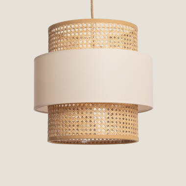 Hanglamp Rotan en Stof Amaia