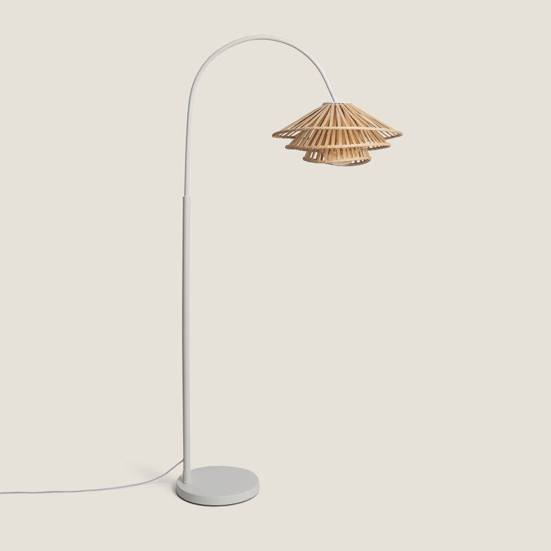 Produit de Lampadaire Métal et Bambou Ailén