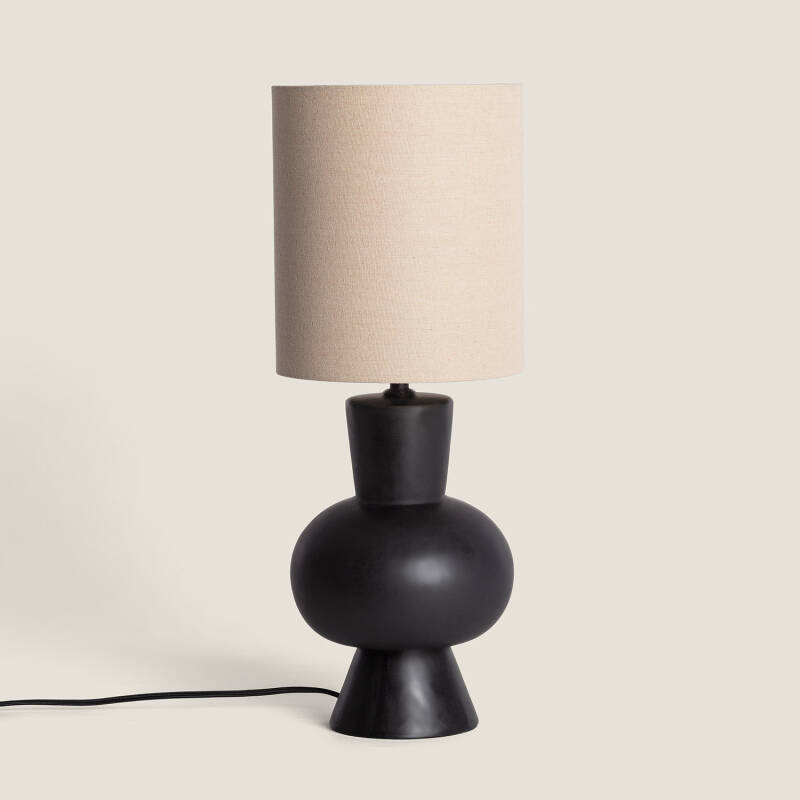 Produit de Lampe à Poser Céramique et Lin Amabel