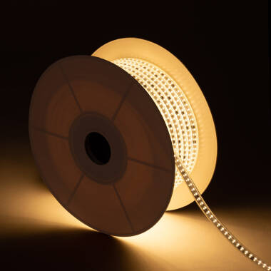 50m 220V AC 120 LED/m Warm White IP65 Solid Dimmable LED Strip Autorectified Custom Cut every 10 cm