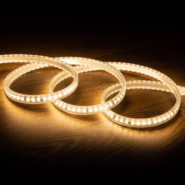 220V AC 120 LED/m Warm White IP65 Solid Dimmable LED Strip Autorectified Custom Cut every 10 cm