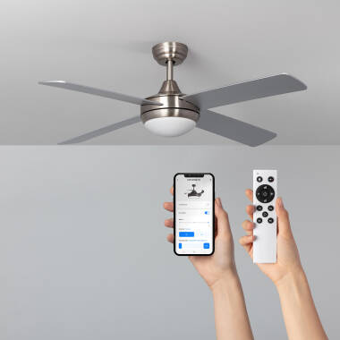 Tichý Stropní Ventilátor Navy 132cm DC Motor WiFi v Niklové