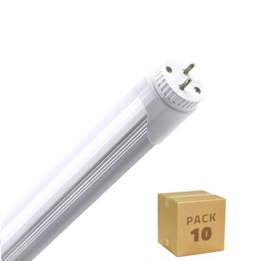 Pack 10 Tubi LED T8 G13 60 cm 9W 120lm/W Connessione Unilaterale Alluminio Bianco Naturale