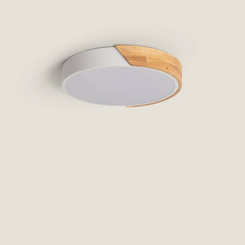 Prodotto da Plafoniera LED 18W Circolare Legno Ø320 mm CCT Selezionabile Semi-Dari