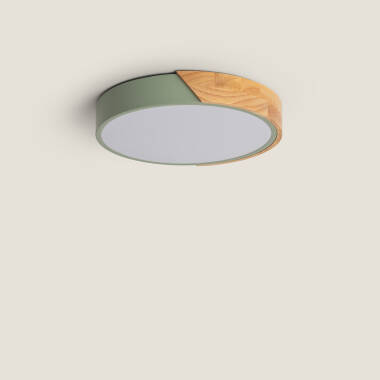 Plafondlamp LED 18 W Rond Hout Ø320mm CCT Selecteerbaar Semi-Dari