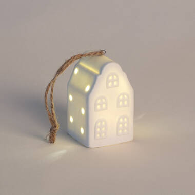 Zedna Ceramic LED Christmas House Battery Operated