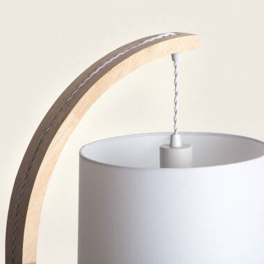 Product of Haakon Wood and Textile Floor Lamp