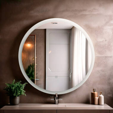 Shala Anti-Fog Bathroom Mirror with LED Light Ø60 cm