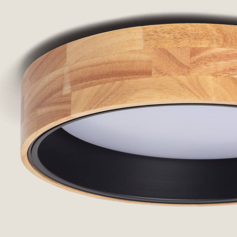 Product of 15W Dari Round Wood LED Surface Panel CCT Selectable Ø370 mm 