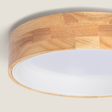 Product of 15W Dari Round Wood LED Surface Panel CCT Selectable Ø370 mm 