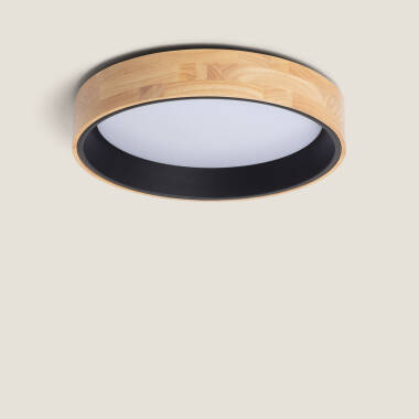 20W Dari Round Wood LED Surface Panel CCT Selectable Ø470 mm