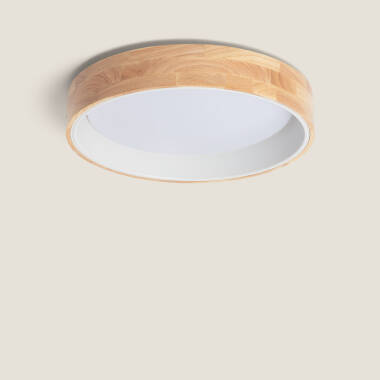 Plafonnier LED Rond Bois 20W CCT Sélectionnable Dari Ø470 mm