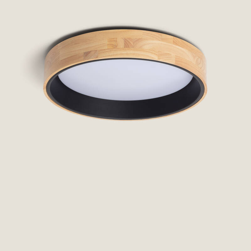 Product van Plafondlamp LED 30W Rond Hout Ø570mm CCT Selecteerbaar Dari