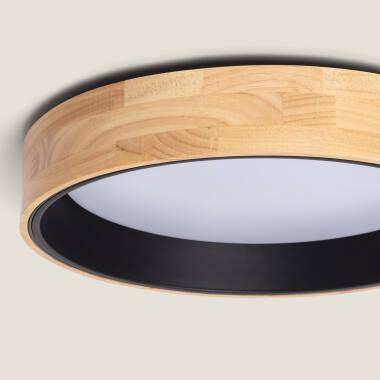 Product van Plafondlamp LED 30W Rond Hout Ø570mm CCT Selecteerbaar Dari