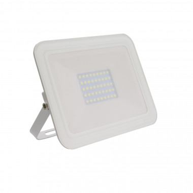 White 30W 120lm/W IP65 Glass Slim LED Floodlight