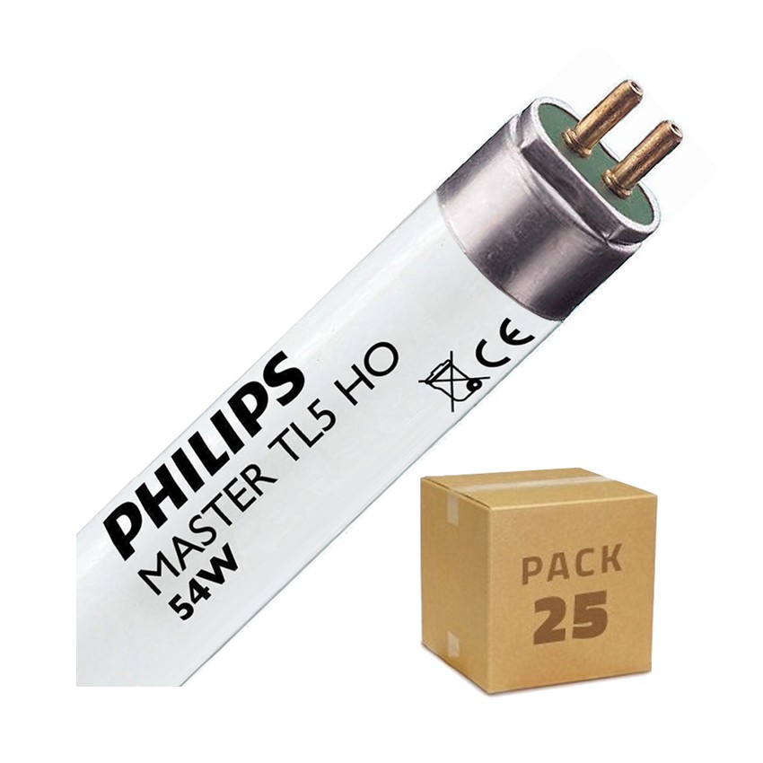 Product van Pack 25 st PHILIPS fluorescentiebuizen  T5 HO  54W 115 cm met Tweezijdige Aansluiting
