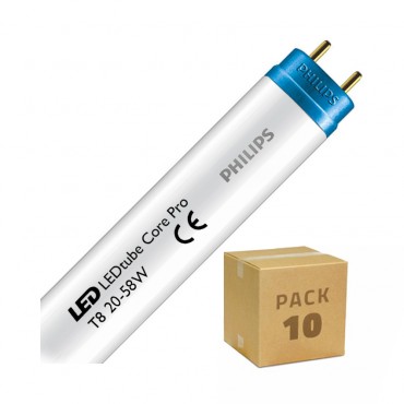 Product Pack van 10st LED Buizen T8 G13 150 cm  20 W 110lm/W  PHILIPS CorePro  met Eenzijdige voeding 