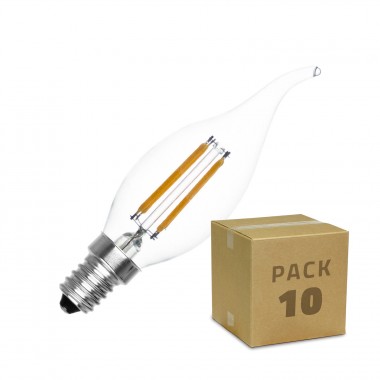 Product of Pack of 10 4W C35 E14 Murano Filament LED Bulbs (Dimmable)