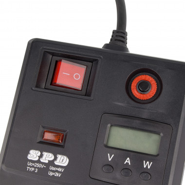 Perel Bloc multiprise avec interrupteur, protection contre les surcharges,  8 prises schuko (type F), 1.5 m, 3G1.5, usage intérieur, noir/rouge