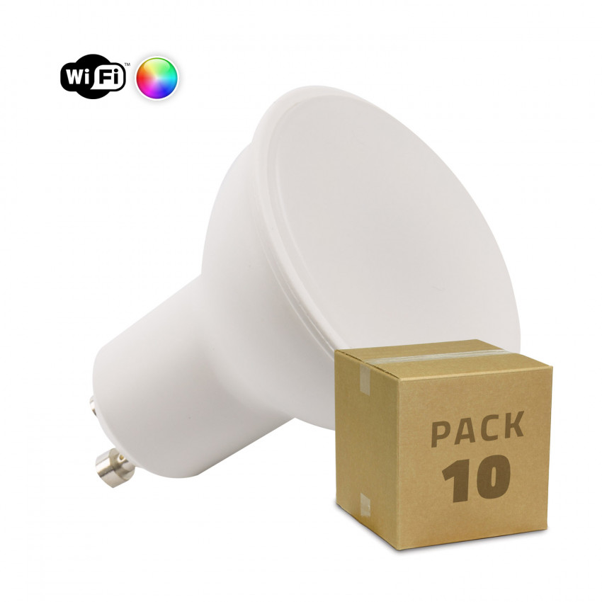 Product of Pack of 10 5W GU10 300 lm Smart WiFi RGBW Dimmable LED Bulbs